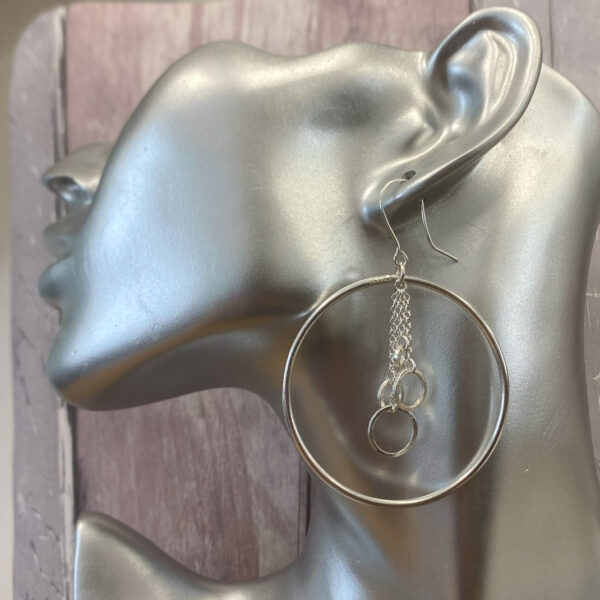 925 silver geometric hoop earrings
